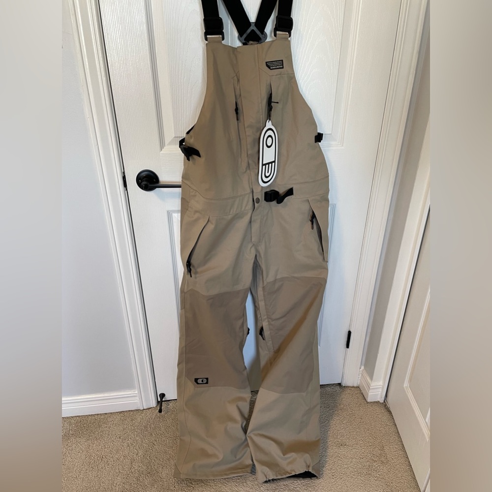 Airblaster stretch krill bib snow pant - sandstone